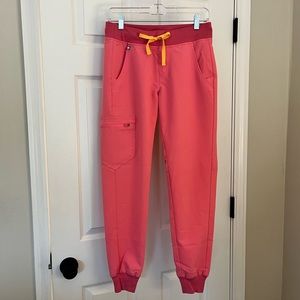 FIGS Neon Pink Zamora Scrub Jogger